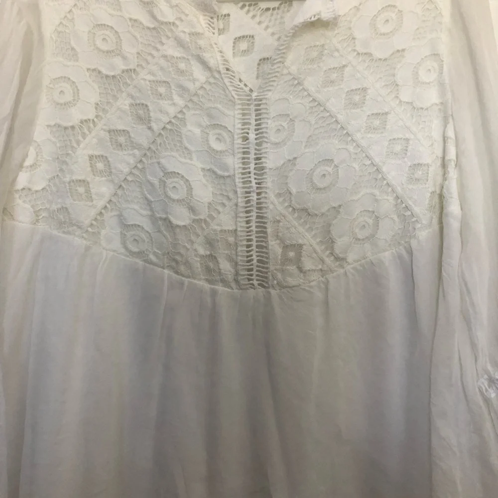Bellambra Made Italy 100% Silk Eyelet Blouse Small - Picture 7 of 11